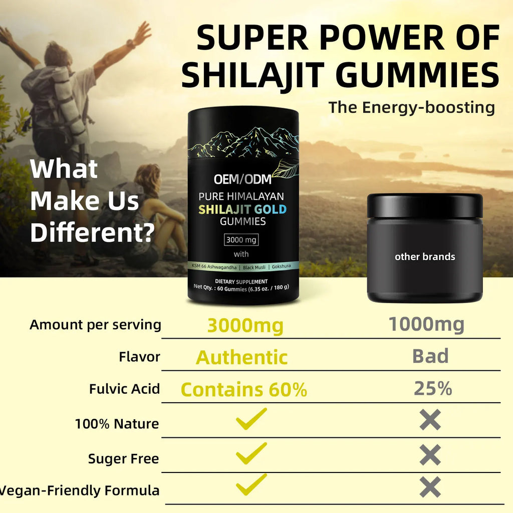 1 Bottle of Shilajit Gummies Vegetarianism Regulates Immunity Balances Nutrition and Maintains Energy and Health