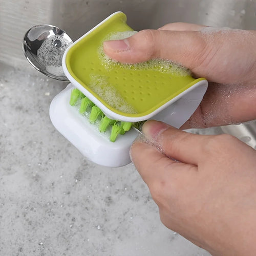 Car Interior Seat Belt Cleaning Brush Special Tool Double-Sided U-Shaped Folding Tray Sponge Diamond Brush Seat Belt Handguard